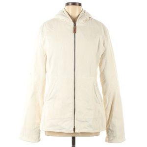 Weather Tamer sz M Ivory Vintage 80’s fleece quilted lined hooded corduroy coat